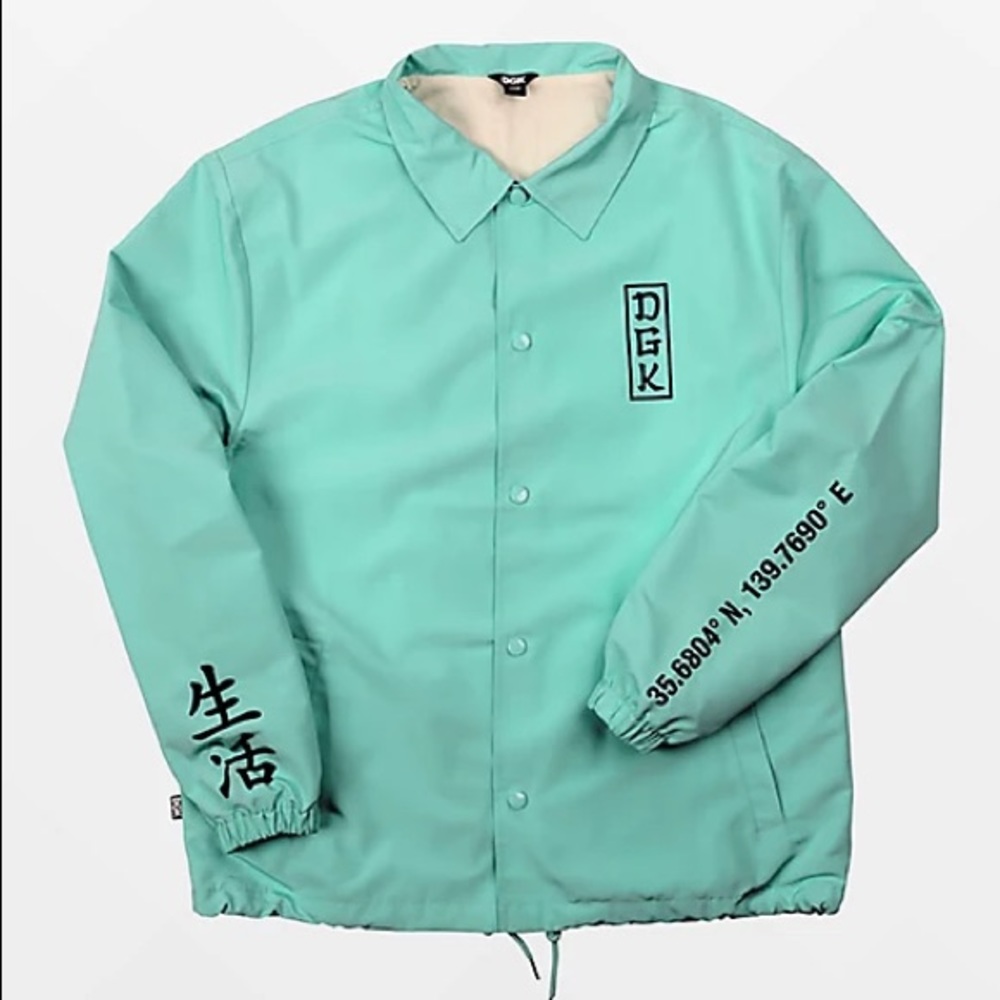 DGK Zen Arise Coaches Jacket, Size (XL), teal green colour way.